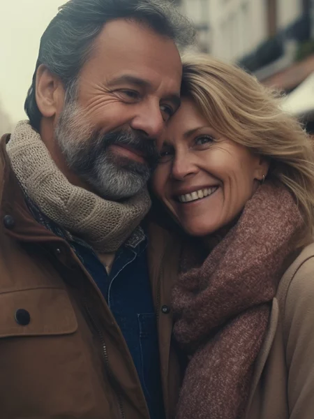 casal outono feliz - rotunda